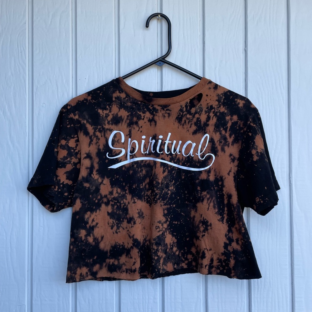 Bleach Dyed & Distressed Crop Top